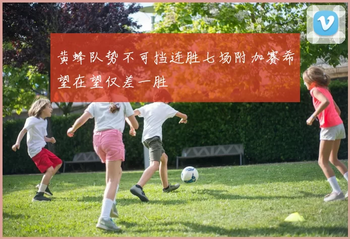 黄蜂队势不可挡连胜七场附加赛希望在望仅差一胜